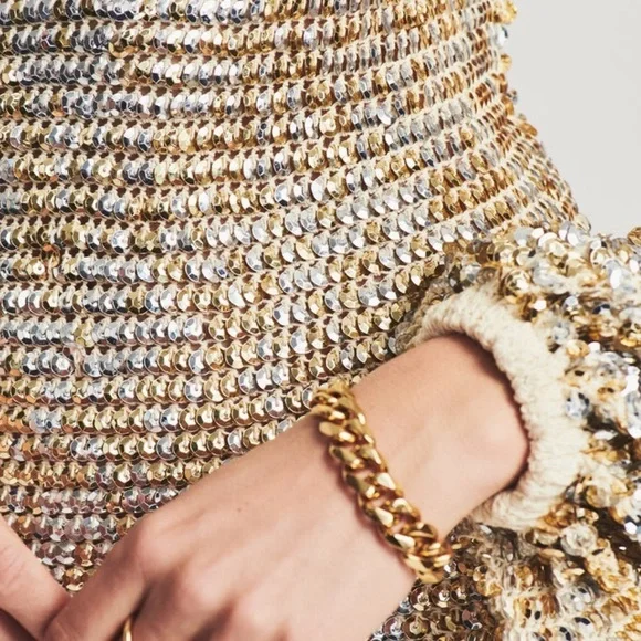 Rtrofete TARA SEQUIN CROCHET DRESS